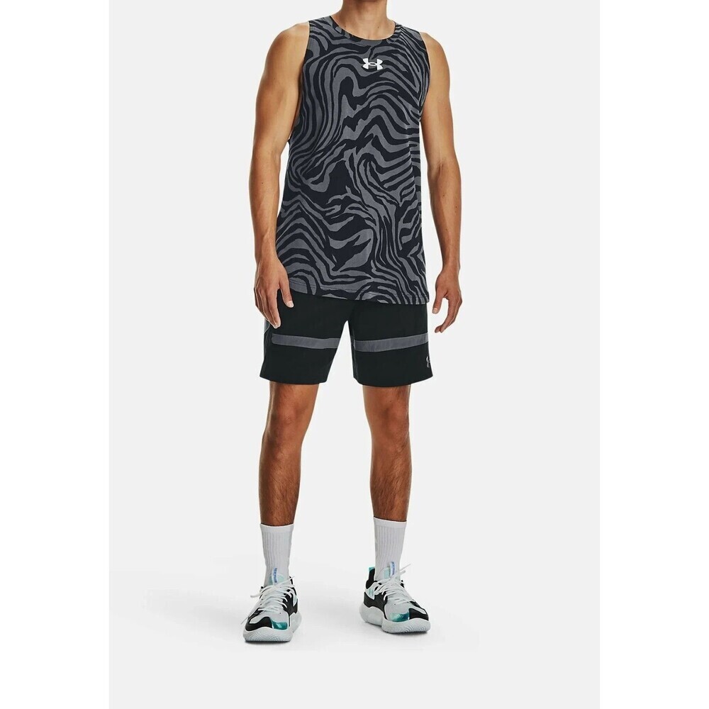 Under Armour Shirt Men's Large UA Baseline Zebra Tiger Print Tank Top